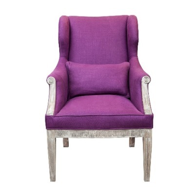 Кресло Синьора VT10991-A1, дерево, текстиль, lavender, ROOMERS FURNITURE