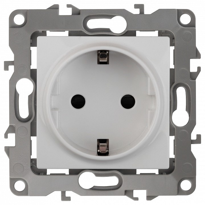 Фото Розетка с заземлением и со шторкой, без рамки Эра Эра 12 12-2002-01 ER_B0036440 - интернет-магазин МегаТерем в Москве