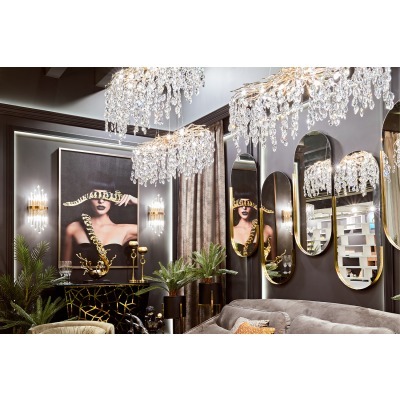 Зеркало овальное в мет. раме цвет золото 45*110*3,5см (TT-00004754)