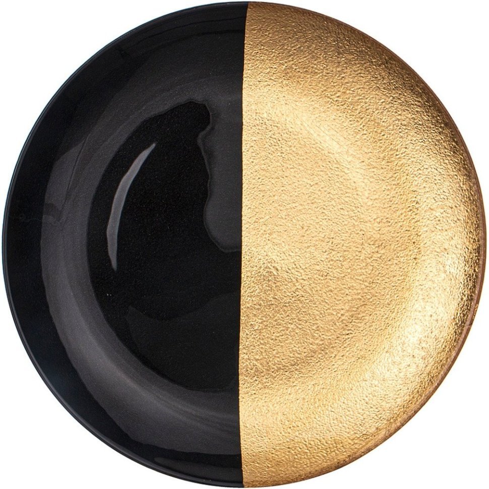 Фото Тарелка bohemia black/gold 28см Bronco (336-115) - интернет-магазин МегаТерем в Москве