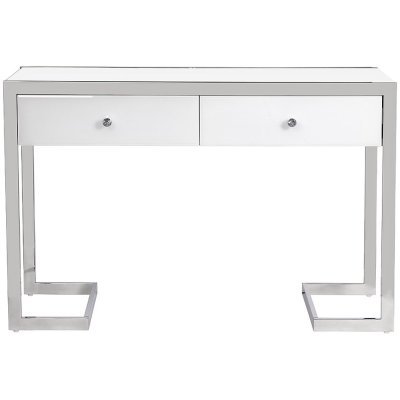 Консоль 2 ящика белая/хром ...