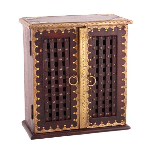 Фото Комод настольный 2 двери 30*15*33 см.дерево манго (503-415) - интернет-магазин МегаТерем в Москве