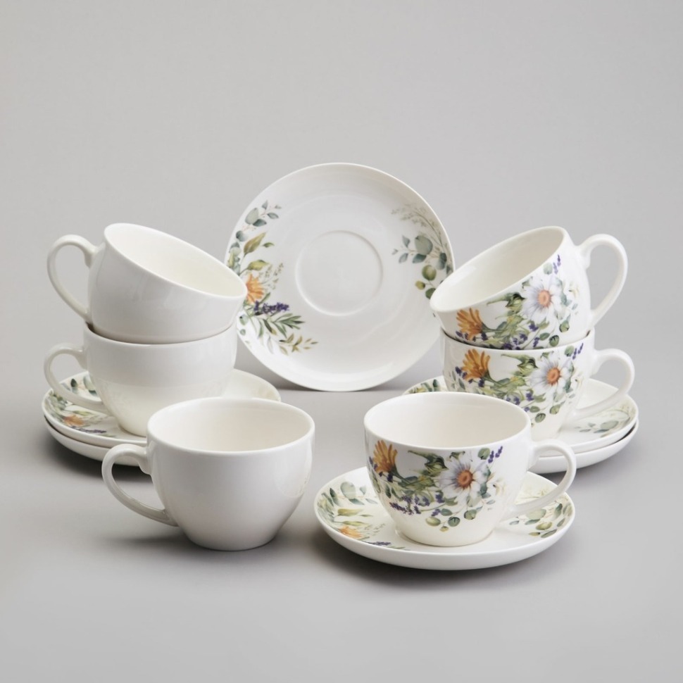 Фото Чайный набор lefard ромашковое поле на 6 пер. 12 пр. 250 мл (358-2228)  - интернет-магазин МегаТерем в Москве