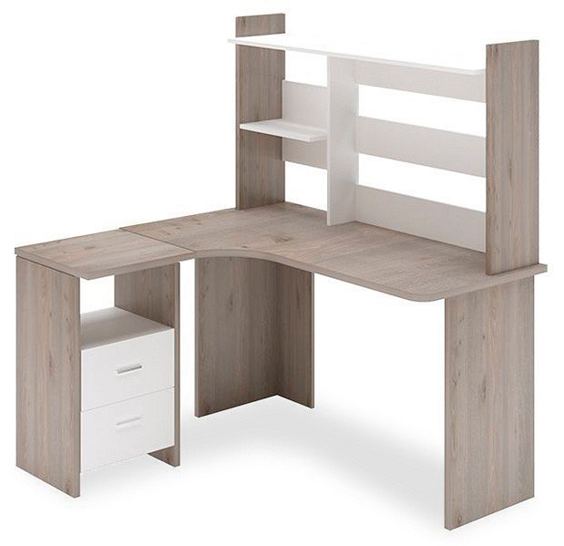 Фото Стол компьютерный Домино Lite СКЛ-Угл130+НКЛ-130 MER_SKL-Ugl130-NKL-130_NBE_LEV - интернет-магазин МегаТерем в Москве