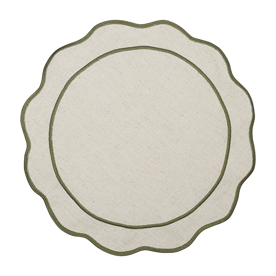 Фото Салфетка под приборы anemone из коллекции trendy ruffles, D38 см, оливковый (78890) - интернет-магазин МегаТерем в Москве
