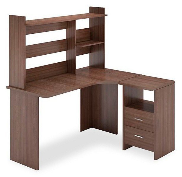 Фото Стол компьютерный Домино Lite СКЛ-Угл130+НКЛ-130 MER_SKL-Ugl130-NKL-130_SH-CH_PRAV - интернет-магазин МегаТерем в Москве