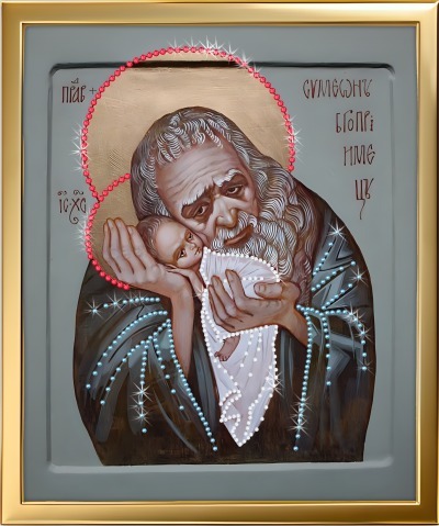 Икона Симеона Богоприимца «Обетованная встреча» с кристаллами Swarovski (2397) Фото Икона Симеона Богоприимца «Обетованная встреча» с кристаллами Swarovski (2397) - интернет-магазин МегаТерем в Москве