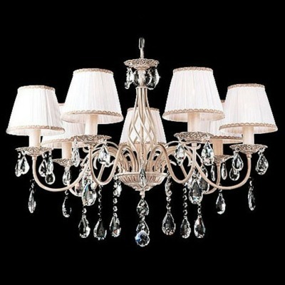 Подвесная люстра Eurosvet Amelia 3637/7 белый с золотом/прозрачный хрусталь Strotskis EV_68946