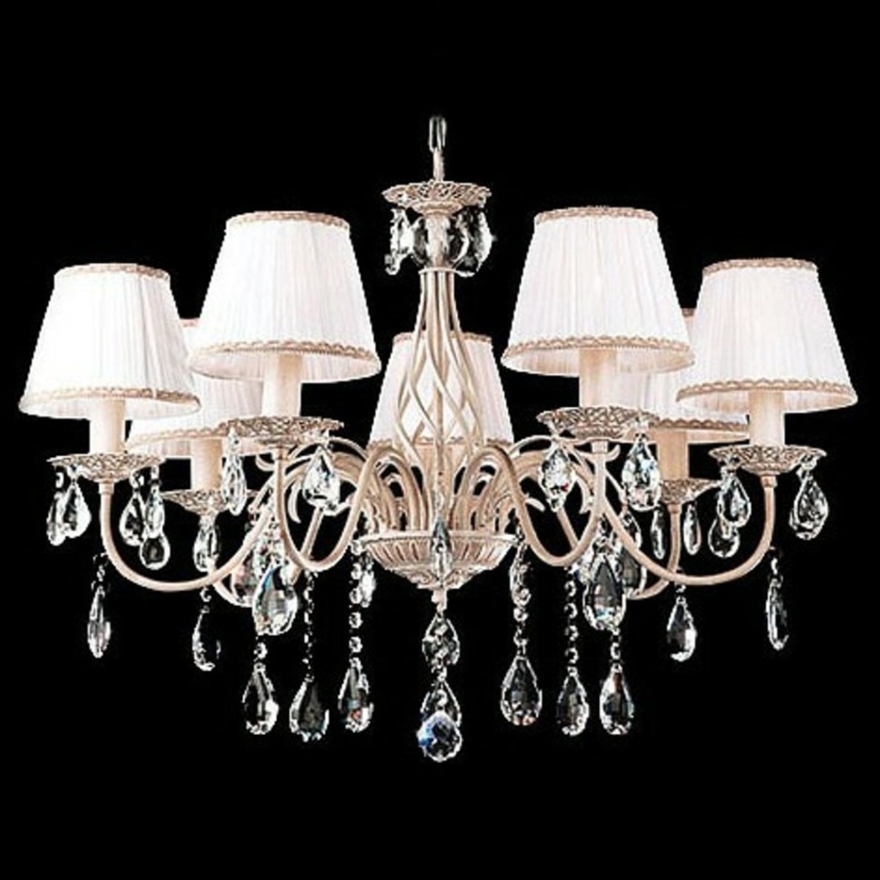 Фото Подвесная люстра Eurosvet Amelia 3637/7 белый с золотом/прозрачный хрусталь Strotskis EV_68946 - интернет-магазин МегаТерем в Москве