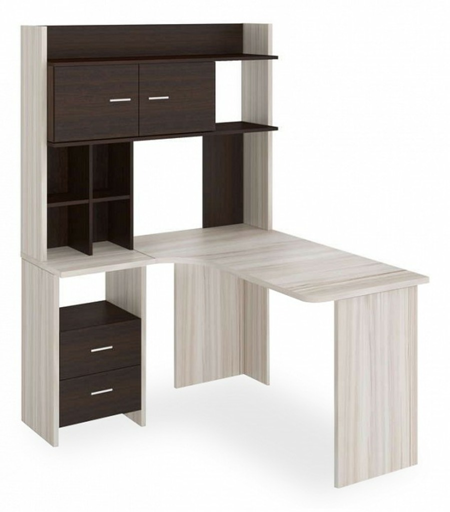 Фото Стол компьютерный Домино Lite СКЛ-Угл130+НКЛХ-120 КВ ЛЕВ MER_SKL-Ugl130-NKLH-120_KV_LEV - интернет-магазин МегаТерем в Москве