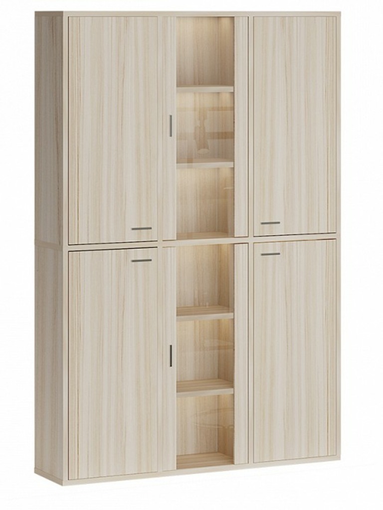 Фото Шкаф-витрина Домино СУ(ш3в2)+4ФГ+2ФС MER_SUsh3v2-4FG-2FS-K-karamel - интернет-магазин МегаТерем в Москве