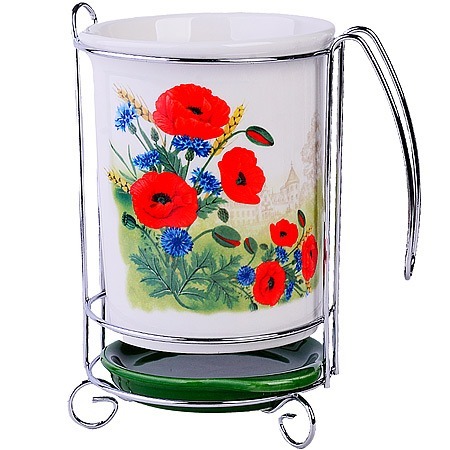 Фото Подставка для столовых приборов Цветущие Маки LORAINE (60286) - интернет-магазин МегаТерем в Москве