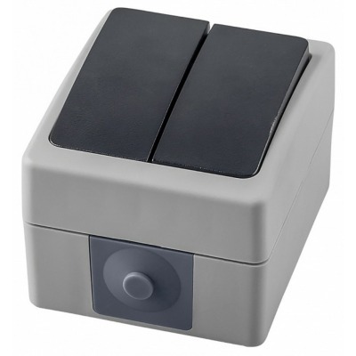 Выключатель двухклавишный влагозащищенный Stekker Велена 32753 FE_32753