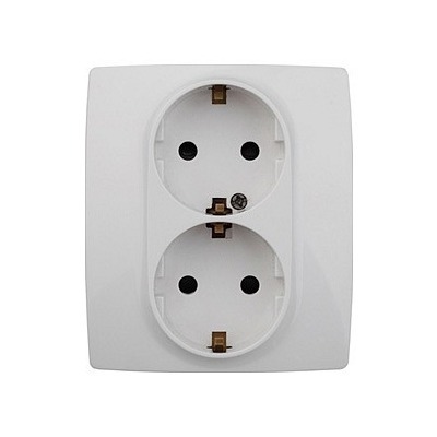 Розетка двойная с заземлени...