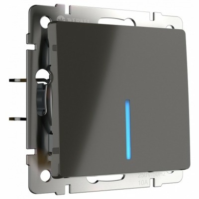 Выключатель одноклавишный с подсветкой Werkel серо-коричневый W1110107 WRK_a050842