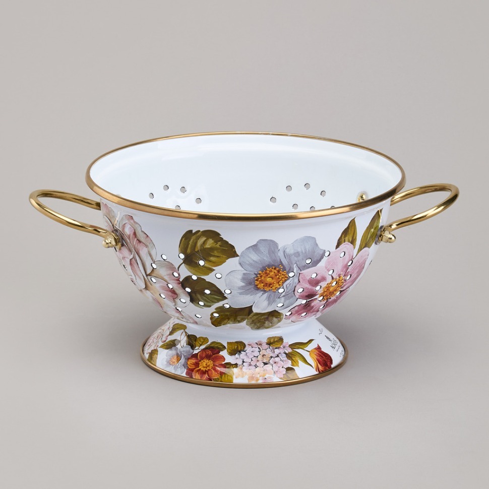 Фото Дуршлаг agness эмалированный серия фландрия, 20см (950-596)  - интернет-магазин МегаТерем в Москве