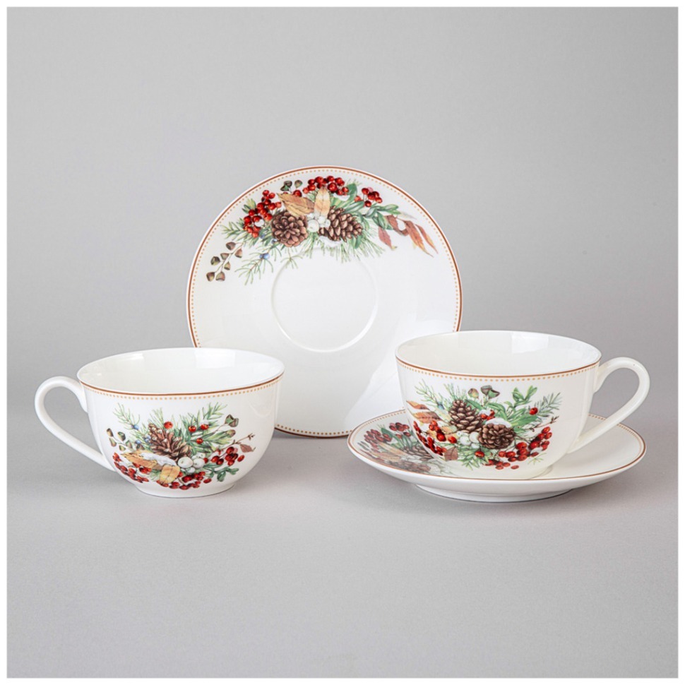 Фото Чайный набор lefard морозко на 2 пер. 4 пр. 300 мл  (85-2061)  - интернет-магазин МегаТерем в Москве