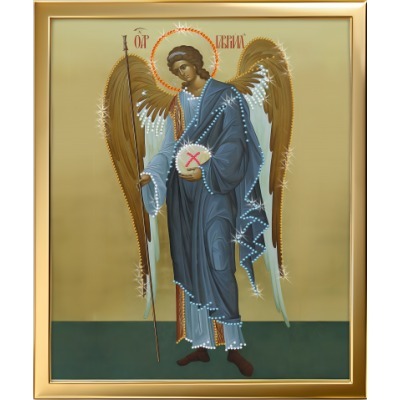 Икона Архангела Гавриила «Вестник Божьей Воли» с кристаллами Swarovski (2411)
