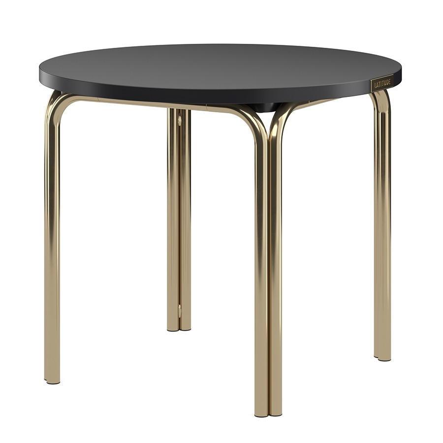 Фото Столик кофейный ror, D50 см, латунь/черный (75278) - интернет-магазин МегаТерем в Москве