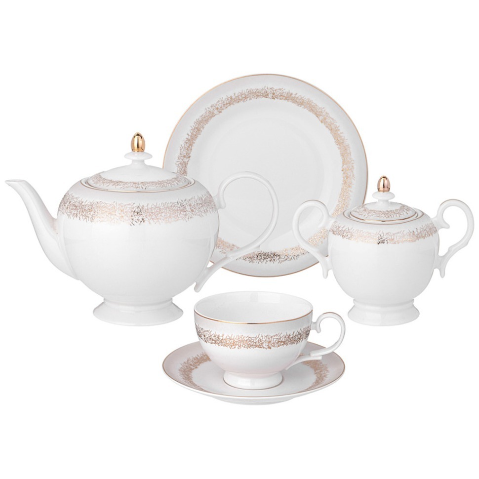 Фото Сервиз чайный lefard золотой песок на 6 пер. 20 пр. (115-385)  - интернет-магазин МегаТерем в Москве