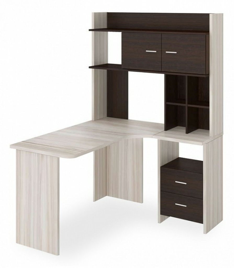 Фото Стол компьютерный Домино Lite СКЛ-Угл130+НКЛХ-120 КВ ПРАВ MER_SKL-Ugl130-NKLH-120_KV_PRAV - интернет-магазин МегаТерем в Москве