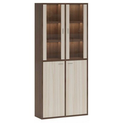 Шкаф-витрина Домино СУ(ш2в2)+2ФС+2ФГ MER_SUsh2v2-2FS-2FG-SHK-shamoni-CH-karamel