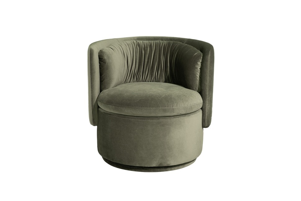 Фото Кресло поворотное велюр зеленый 76*72*71см (TT-00014343) - интернет-магазин МегаТерем в Москве