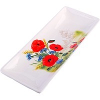 Блюдо сервировочное 28х10,6х3см Цветущие Маки LORAINE (60289)