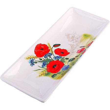 Фото Блюдо сервировочное 28х10,6х3см Цветущие Маки LORAINE (60289) - интернет-магазин МегаТерем в Москве