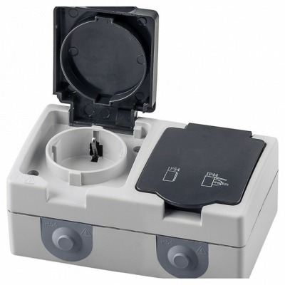 Розетка влагозащищенная с з...