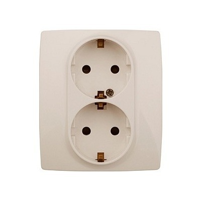 Розетка двойная с заземлени...