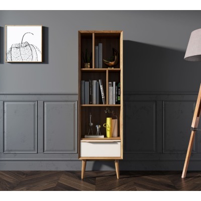 Узкий стеллаж Bruni white а...