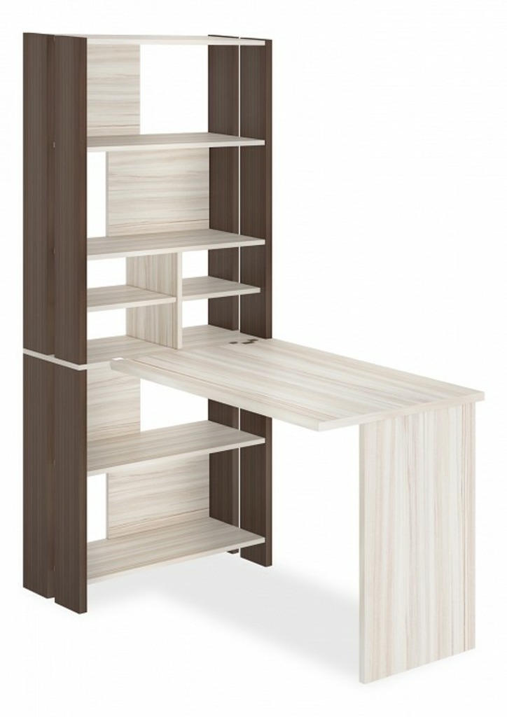 Фото Стол компьютерный Домино Лайт СТЛ-ОВХ+С100Прям без тумбы MER_STL-OVH-S100Pryam_bez_tumby_SHK - интернет-магазин МегаТерем в Москве