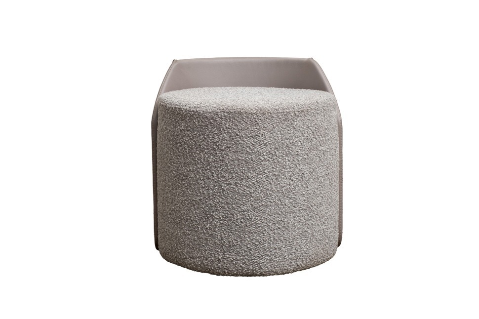 Фото Пуф Bruno букле/иск.кожа серый Orso SER+Enzo902  50*50*51см (TT-00015148) - интернет-магазин МегаТерем в Москве