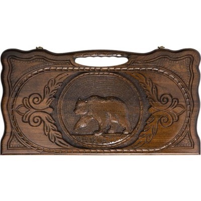 Нарды резные "Медведь" с ручкой 50, Haleyan (28814)