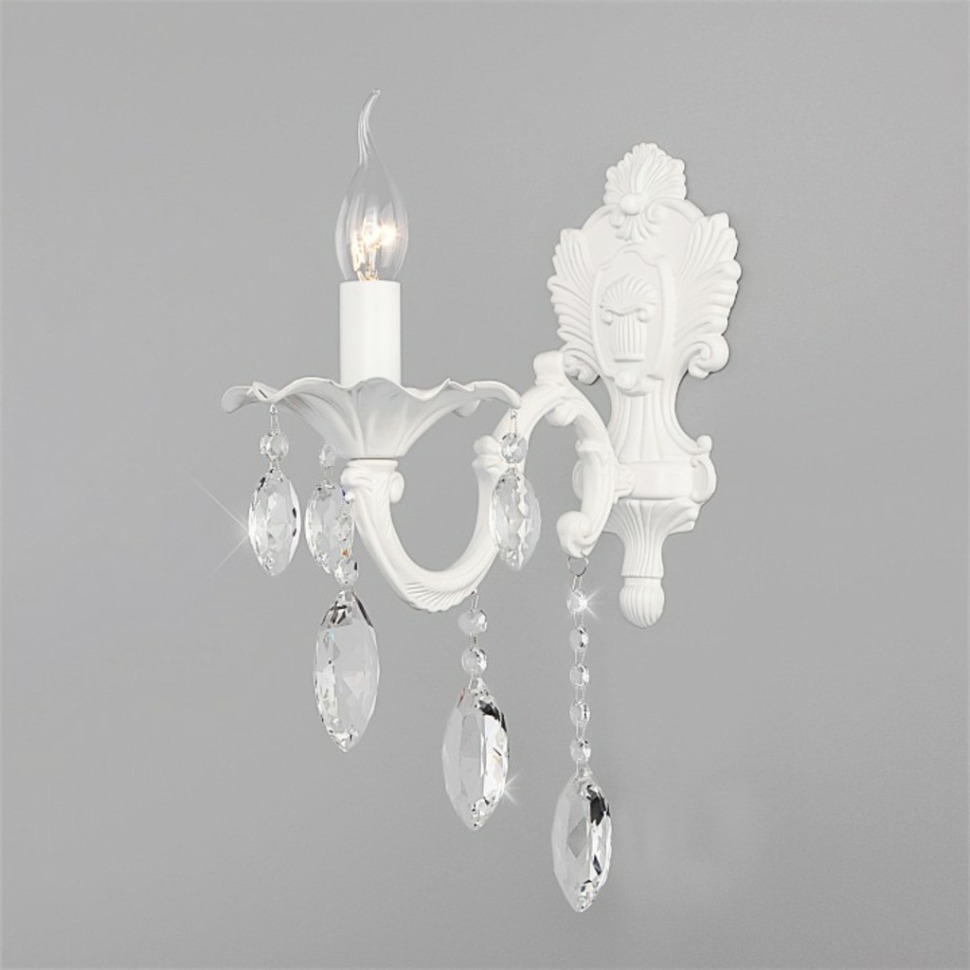 Фото Бра Eurosvet Veletta 10108/1 белый/прозрачный хрусталь Strotskis EV_a045450 - интернет-магазин МегаТерем в Москве