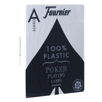 Карты "Fournier no. 2800 jumbo index blue" 100% пластик (64748)