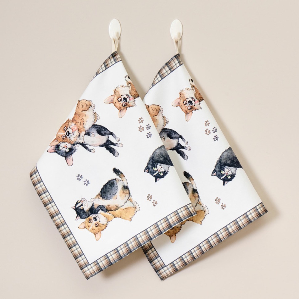 Фото Набор полотенец из 2-х шт  дружба,40х60см, 100% хлопок, твил Lefard (850-721-61) - интернет-магазин МегаТерем в Москве