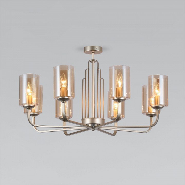 Фото Люстра на штанге Eurosvet Defi 60138/8 золото перламутровое EV_a060907 - интернет-магазин МегаТерем в Москве