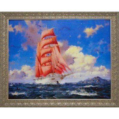 Картина Алые паруса 2 с кристаллами Swarovski (1902)