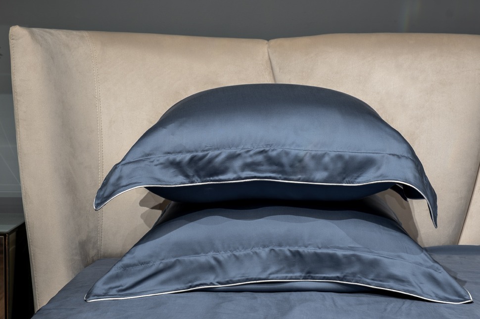 Фото Комплект наволочек тенсель синий 70*70 (2шт) (TT-00014147) - интернет-магазин МегаТерем в Москве