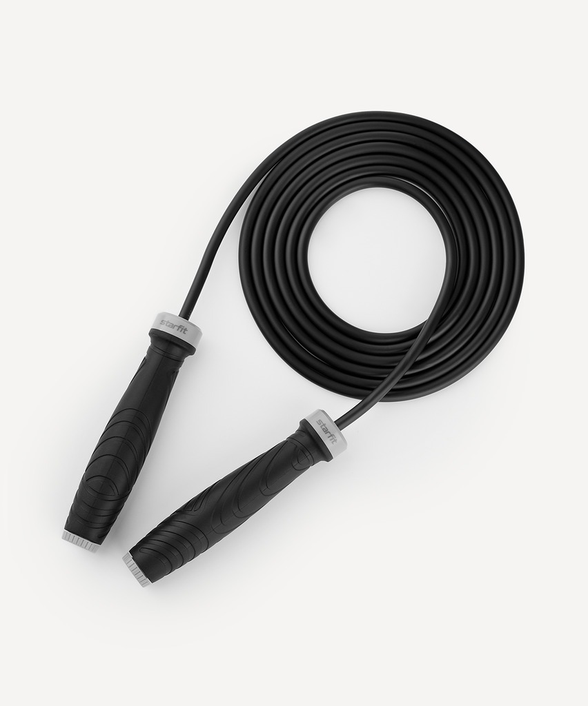 Фото Скакалка STARFIT RP-601 ПВХ, с утяжелителями, 3 м, черный (2119097) - интернет-магазин МегаТерем в Москве