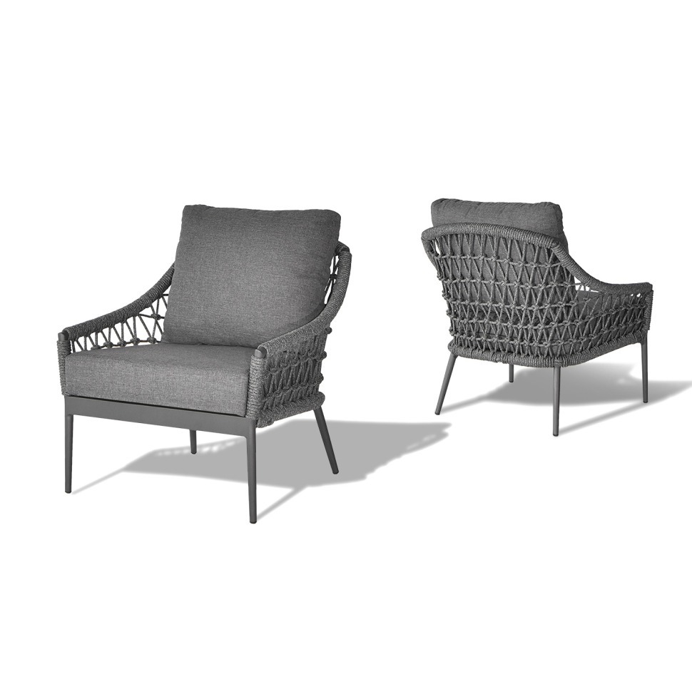 Фото Кресло Марра темно-серое 80*80*85,5см, оплеткасеть (TT-00013257) - интернет-магазин МегаТерем в Москве