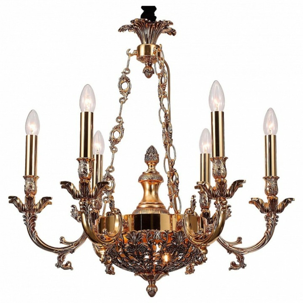 Фото Подвесная люстра Lucia Tucci Firrnze FIRENZE 1781.6.2 antique gold LT_FIRENZE_1781.6.2_antique_gold - интернет-магазин МегаТерем в Москве