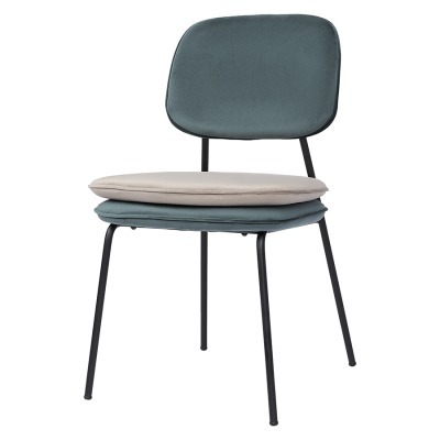 Стул pea, велюр, сине-зеленый/бежевый (77353)