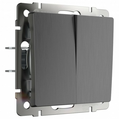 Выключатель двухклавишный без рамки Werkel графит рифленый W1120004 WRK_a050756