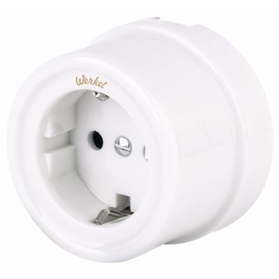 Розетка с заземлением, без рамки Werkel Ретро (белый) W5671001 WRK_a051312