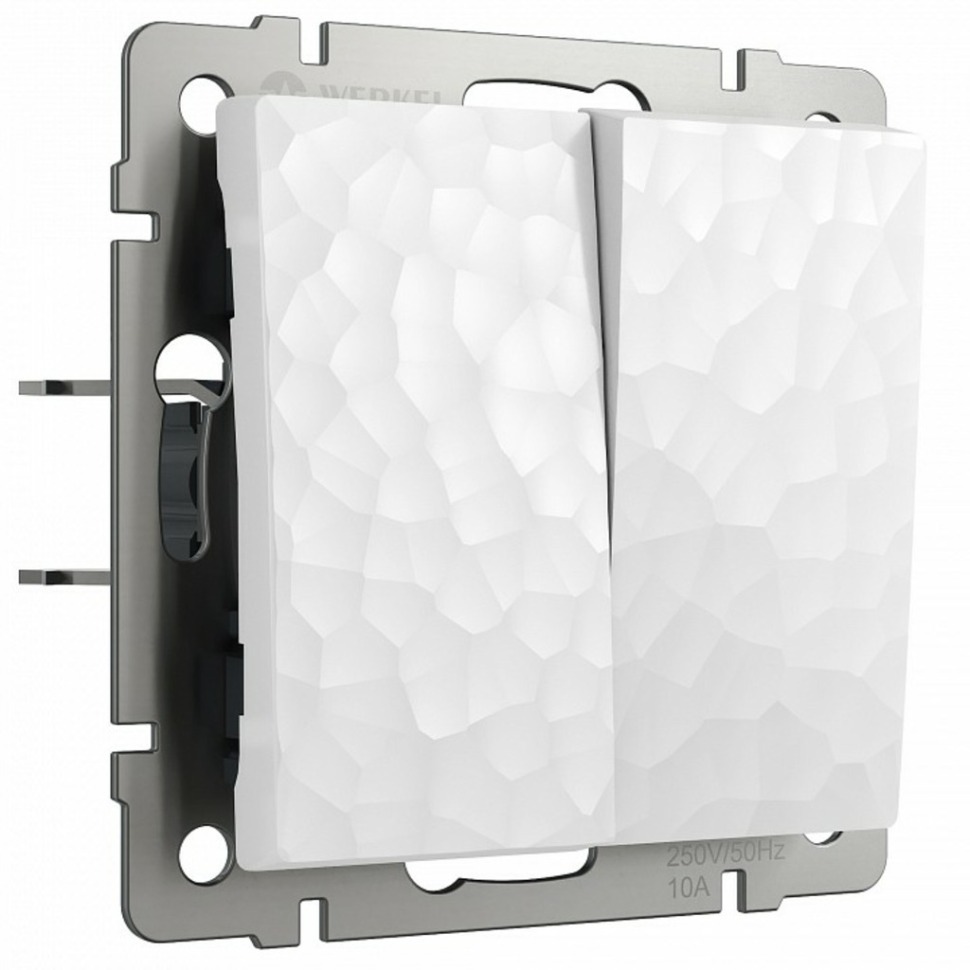 Фото Выключатель двухклавишный без рамки Werkel Hammer белый W1220001 WRK_a052031 - интернет-магазин МегаТерем в Москве