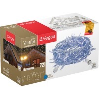 Уличная светодиодная гирлянда (синий свет) Vegas Бахрома 72 LED, 18 нитей, 3х0,6 м, 24V 55008 (69130)