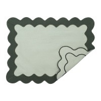 Салфетка под приборы с контрастным кантом зеленого цвета из коллекции trendy ruffles, 35х45 см (78893)